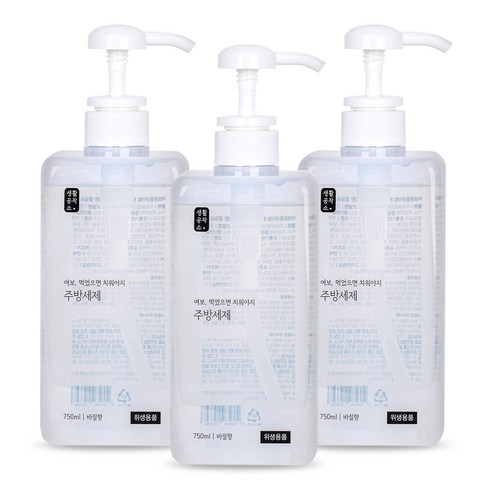 생활공작소 주방세제 바질향, 750ml, 3개