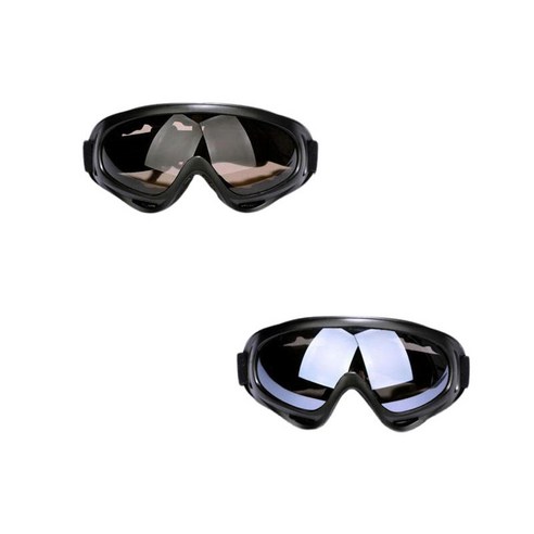 2x UV400 보호 렌즈 방풍 방진 스키 고글 Tawny Black + Gray, PC 폴리카보네이트, 황갈색