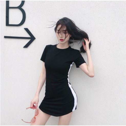 휴양지에서 빛나는 몸매 보정핏 원피스