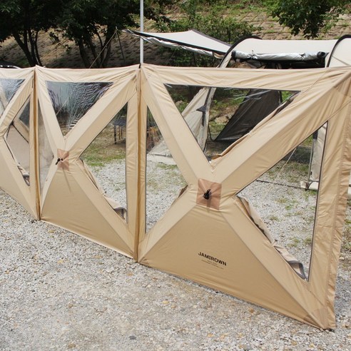 바람으로부터 자유로운 아늑한 캠핑 공간, 모어뷰 윈드스크린 베이지