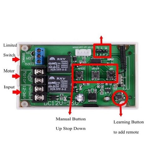 전기 선형 액추에이터 모터 리모컨 스위치 AC/DC 12V 24V 36V 컨트롤러 전진 후진 업 다운 스톱, 한개옵션0