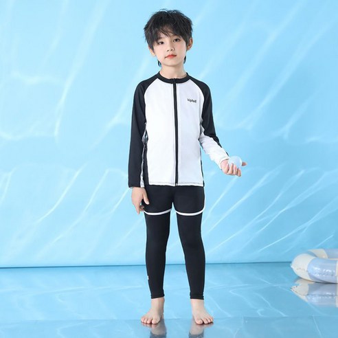 유블리 카리타 어린이 래쉬가드+반바지+레깅스 쓰리피스 수영복 세트