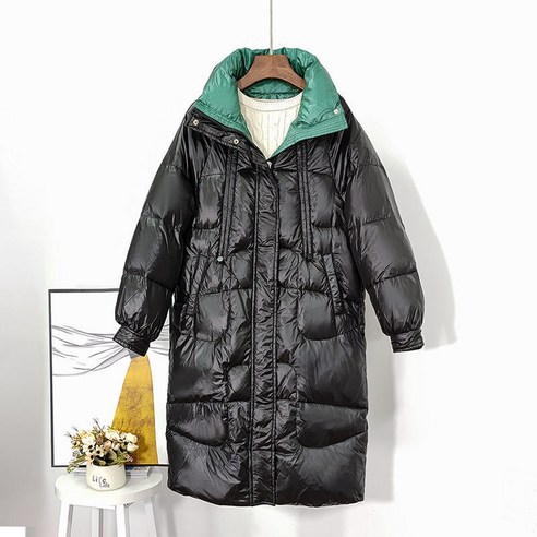 오프 시즌 화이트 오리 여성용 중반 다운 재킷 닫기 피팅 슬리밍 단색 따뜻한 겨울 코트 느슨한 두꺼운 중년
