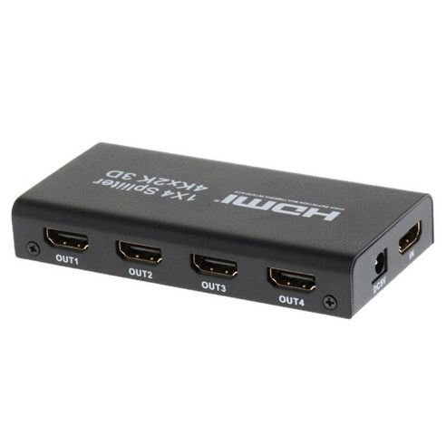 1: 4 HDMI 분배기/배급기 4K 울트라 HD 4Kx2K 3D 1080p 변환기 어댑터, 설명, 블랙, 설명