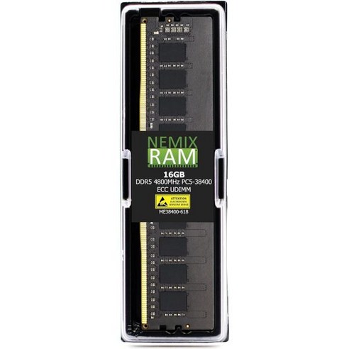 NEMIX RAM 192GB 4X48GB DDR5 4800MHZ PC538400 2Rx8 1.1V 288PIN ECC 언버퍼 UDIMM 키트 ASUS Prime A620MACS, 16GB (1X16GB) DDR5 4800MHZ ECC, 4개