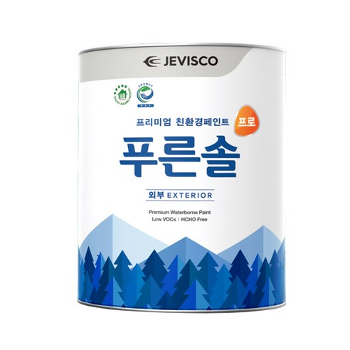 제비스코 수성페인트 푸른솔프로외부백색3.8L 친환경페인트 시멘트/벽면/베란다용/실외용