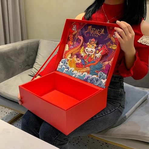 ZZJJC 선물박스 기프트박스 프리미엄 박스 생일선물 여자 빈박스 캐릭터 라지 사이즈, 파도를 가르며-속싸보 30*20*10cm, 선물함 [카드 증정]