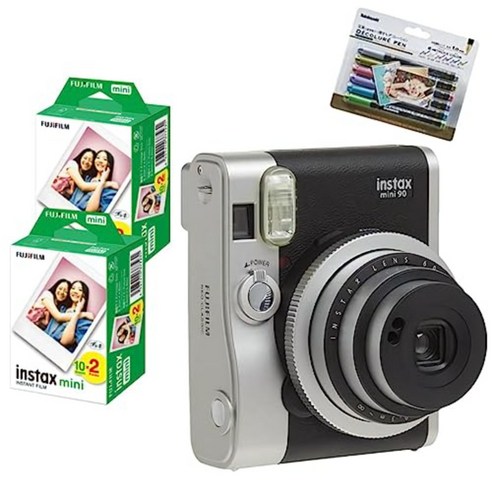 후지필름 인스탁스 instax 미니 90 네오 클래식 즉석카메라 4종세트, 블랙