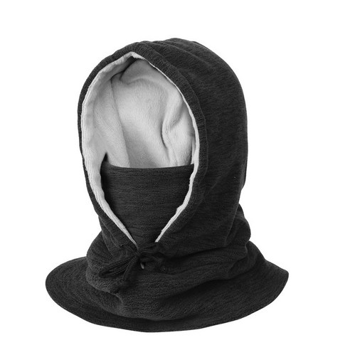 방한 기행 커버 방풍 목도리 보온 보호 모자, 검정색, 프리사이즈