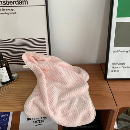 파인애플 그리드 흡수력으로 쉽게 빠지지 않는 드라이 헤어캡 극세사 빨리 드라이 고급형, [독립 포장], 연근가루[수건35*75]