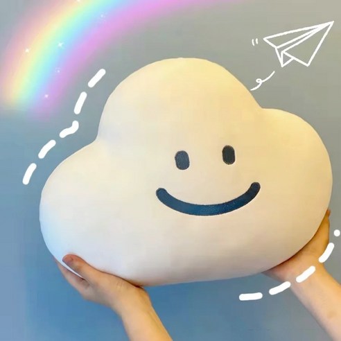 라라운드 스마일 구름 인형 쿠션, 행복을 담은 포근한 친구 위글위글쿠션