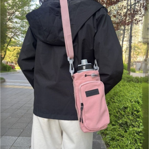 2203호 양손이 자유로운 텀블러 폰 가방, 핑크, 1개