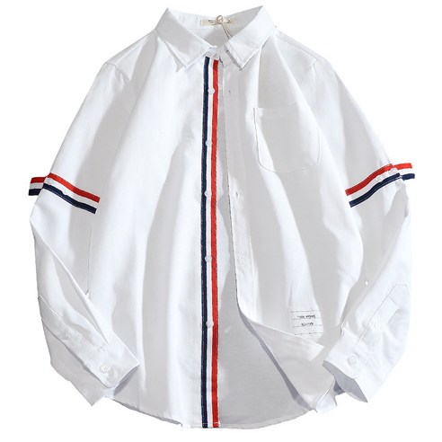 ANKRIC 봄과 가을 남자의 긴 소매 셔츠 캐주얼 일본 옥스포드 줄무늬 tb 셔츠 사업 남성와이셔츠