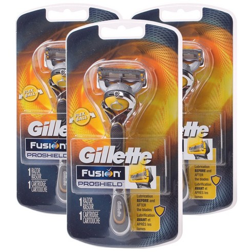 질레트 Gillette 퓨전 프로실드 면도기+면도날, 1개, 3개