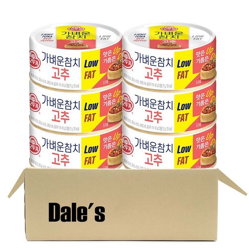 데일즈기획 오뚜기 가벼운참치 고추참치, 100g, 6개