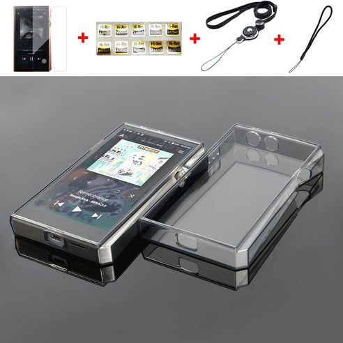 전면 스크린 프로텍터 강화 유리가 있는 Iriver Astell&Kern SP2000 소프트 클리어 크리스탈 TPU 케이스 커버용, 투명하다.