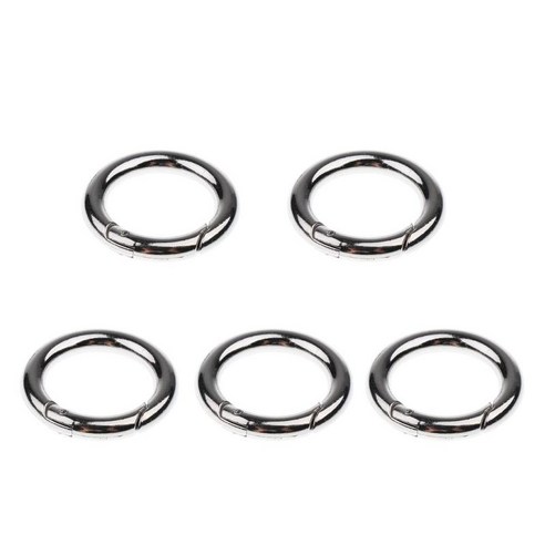 5 pcs 라운드 카라비너 스프링 스냅 클립 후크 열쇠 고리 키 체인 배낭 웨빙 교수형 버클 여행 피크닉 배낭, 실버, {"수건소재":"아연 합금"}
