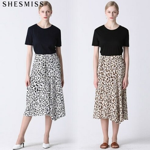 신세계라이브쇼핑(온라인) [쉬즈미스] 벨티드 레오파드 배색 플레어 원피스