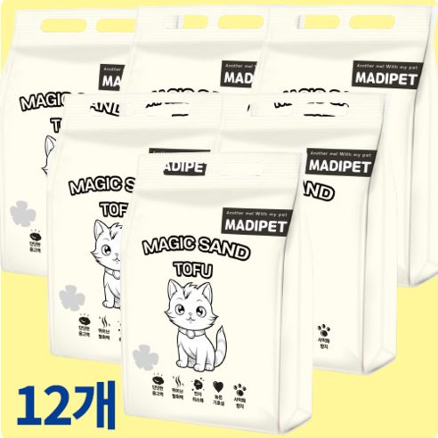 메디펫 매직 프리미엄 고양이 두부모래 대용량, 10L, 12팩, 라벤더향