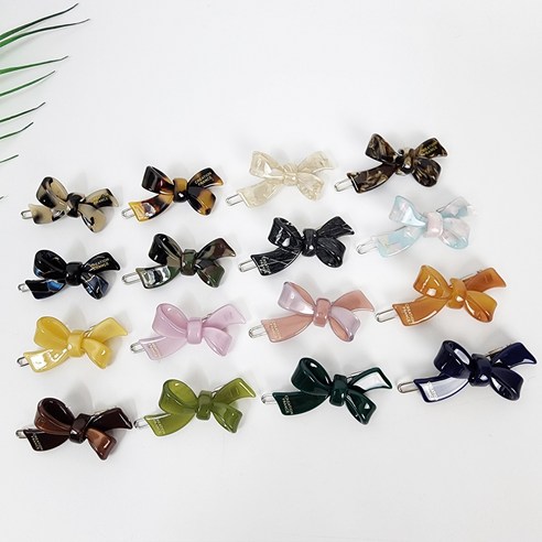 프랑스핀 추천 상품시크몽 프랑스핀 호피 초미니 더블 리본 4.5 cm 앞머리 옆머리 수동 똑핀 제품 사진