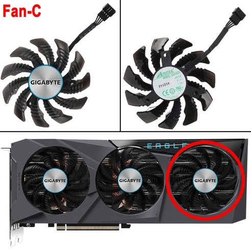 cpu쿨러 수냉 쿨링팬기가 바이트 Radeon RX 6600 6700 XT GeForce RTX 3070 Ti EAGLE 그래픽 비디오 카드, 02 fan B_01 RGB_01 Black