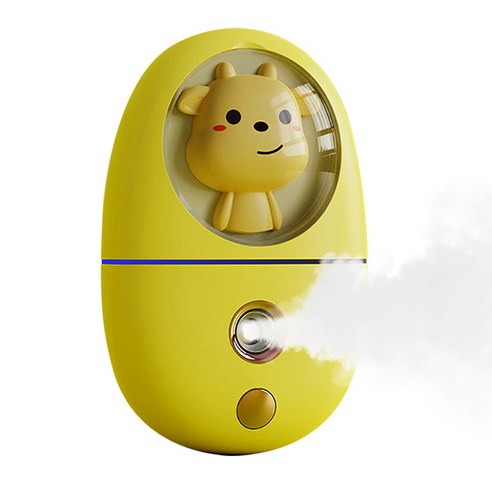 Kiboer 나노 미스트기 휴대용 수분 공급기 분위기 조명 USB 충전 선물, 노란색