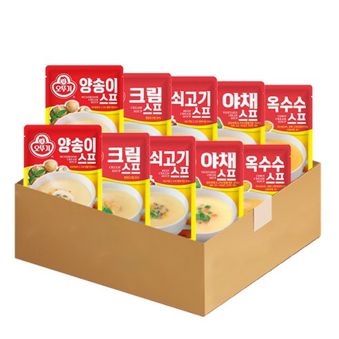 오뚜기 스프 5종 10개입 (쇠고기2 + 양송이2 + 크림2 + 옥수수2 + 야채2), 1개