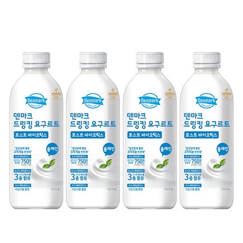 덴마크 드링킹요구르트 플레인 750mLx4병/대용량/무배, 4개, 750ml