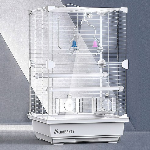 고화질 아크릴 앵무새 케이지 가정용 세트, 1개, 흰색