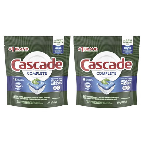 Cascade 컴플리트 액션팩 프레시 식기세척기용세제, 2개, 268g