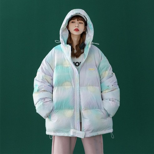 YY 다채로운 코튼 패딩 코트 여성 겨울 홍콩 스타일 느슨한 코튼 패딩 코트 두꺼운 코튼 패딩 코트 가을 겨울 하라주쿠 코트