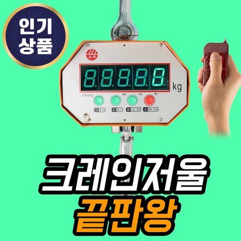 크레인 저울 산업용 매달림 호이스트 톤백 전자 후크 공업용, 10톤 리모컨 세트, 1개