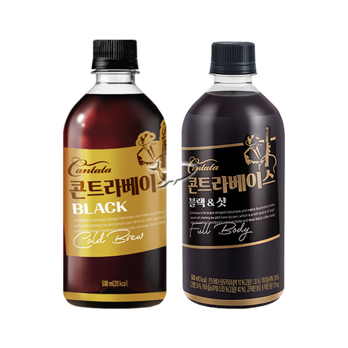 칸타타 콘트라베이스 500ml 블랙 3개+블랙앤샷 3개 총6개, 6개