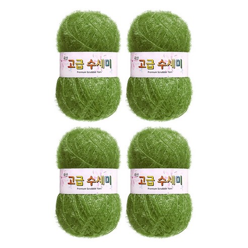 울클럽 별꽃수세미 DIY 고급수세미실 4볼세트 + 동영상제공, 161그린카키