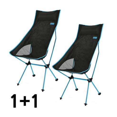 키스톤 초경량 캠핑의자 RELAX 하이백 1+1, 2개, 스카이블루