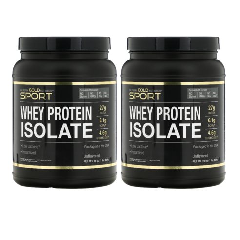 분리유청단백질  (1+1 ) CGN Whey Protein Isolate 웨이프로틴 아이솔레이트 무향 454g x 2개 캘리포니아 골드 뉴트리션