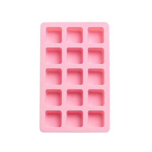 간략 테이프 뚜껑 실리콘 얼음 금형 가정용 얼음 격자 사각형 플라스틱 얼음 모형 DIY 보식 박스, 1 건, 핑크체크