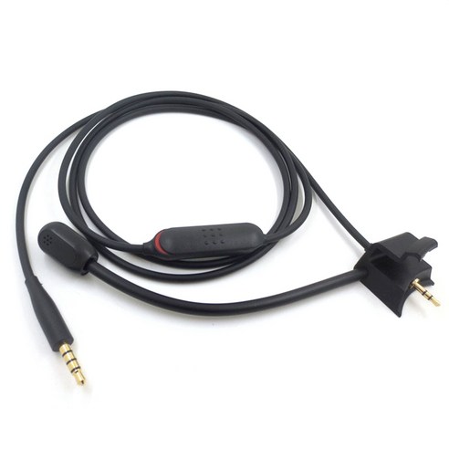 Xzante QC 35 II QC35 QC35II 헤드폰용 교체 오디오 케이블(외부 마이크 포함) 음소거 스위치 이어폰 라인, 검은 색