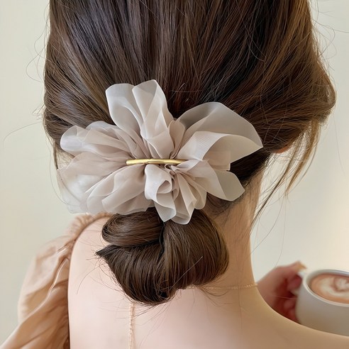 ️"똥손"도 5초 만에 완성! 라일리 쉬폰 반머리핀으로 우아함 레벨업 ✨ 예쁜헤어핀