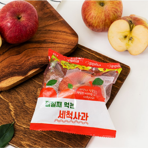[못생겨도 맛있어] 껍질째 먹는 세척사과 개별포장 1.1kg (6-8과), 1박스