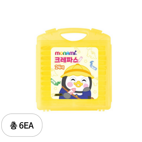모나미 펭수 크레파스 세트, 24색, 6세트
