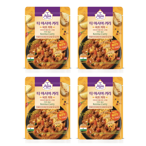 Tasia 티아시아 비프 키마 커리 전자레인지용 약간매운맛 170g, 4개
