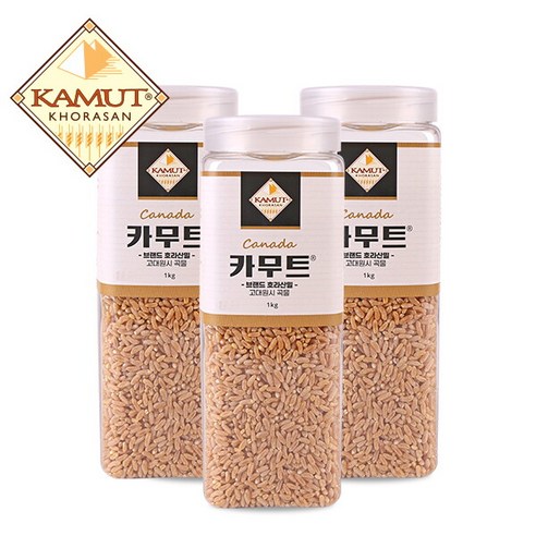 [이잡곡이다] 고대곡물 정품 카무트 쌀 1kg X 3개 (용기)