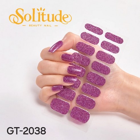 Solitude 32P 글리터 젤 네일 스트립, 2장, 분홍