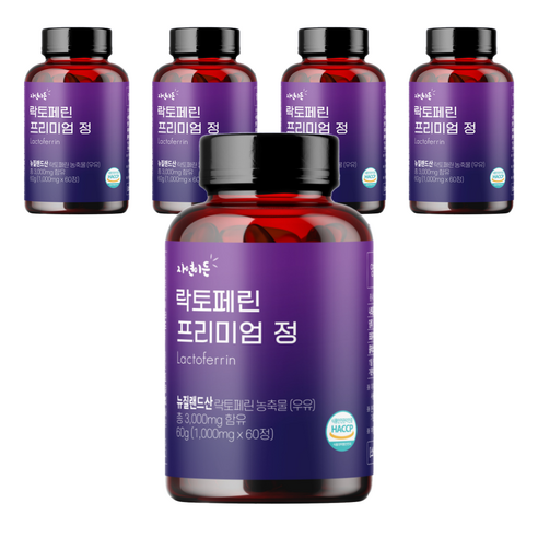 락토페린 프리미엄정 3000mg, 240g, 5병