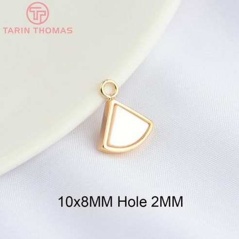 천연 쉘 섹터 모양 펜던트 골드 컬러 황동 DIY 쥬얼리 제작 결과 4796 15x12.5mm 24K 4 개, 1) 4796-15x12.5MM Big