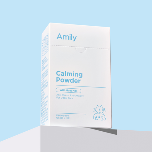 아밀리 카밍파우더 분리불안 멀미 중성화통증 스트레스완화 진정 안정제, 1개, 스트레스완화/안정/집중력관리, 20회분