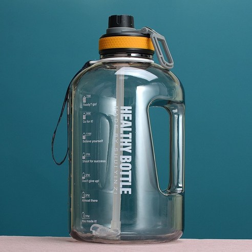 [XIG] 대용량 휴대용 투명 스포츠 물병 2.2L 야외 하이킹 등산 BPA 무료, Gray
