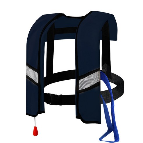 성인용 공기 충전 구명조끼 자동팽창식 수동팽창식 빠른 수상 응급 구조 낚시조끼 부력 구명조끼, 수동형, 네이비