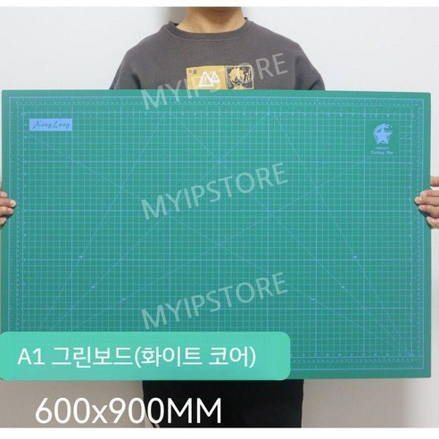 대형 커팅 패드 깔판 책상 2m 데스크탑 작업대 맞춤형 눈금 제전, E. 60x90cm 화이트 코어 그린